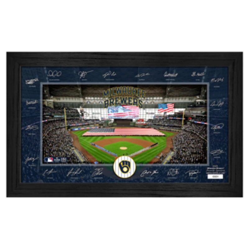 Highland Mint Milwaukee Brewers Framed 12" x 20" 2025 Signature Field Photograph - Facsimile Signatures - Limited Edition of 5,000