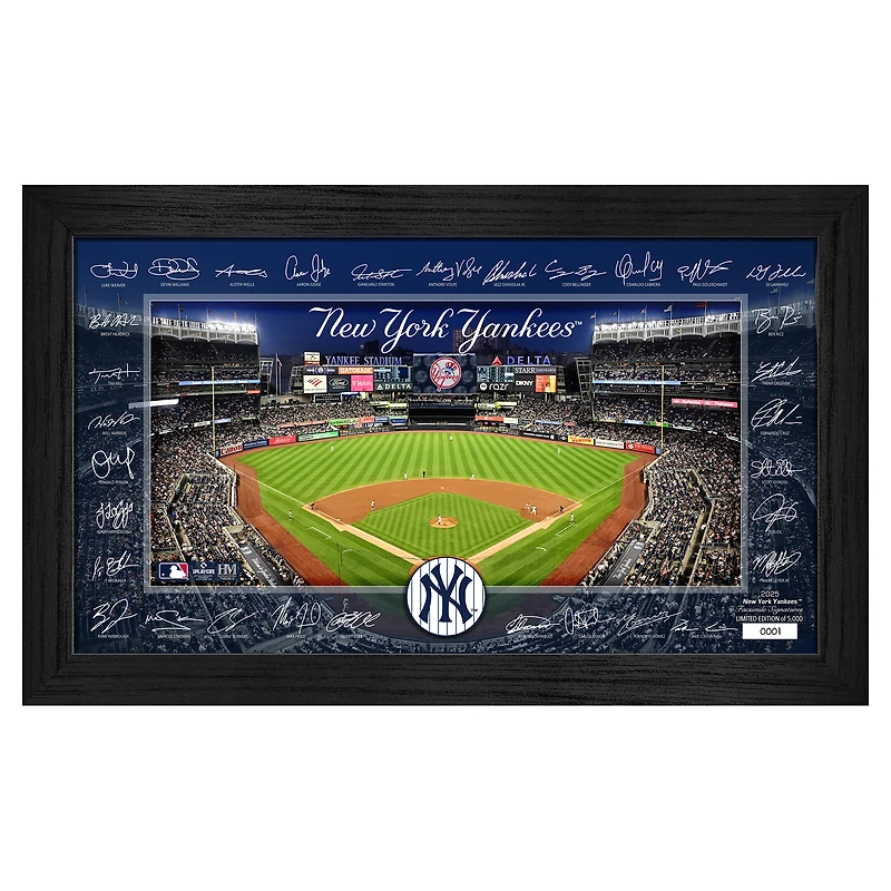 Highland Mint New York Yankees Framed 12" x 20" 2025 Signature Field Photograph - Facsimile Signatures - Limited Edition of 5,000