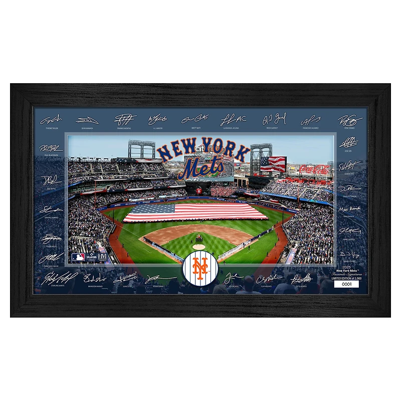 Highland Mint New York Mets Framed 12" x 20" 2025 Signature Field Photograph - Facsimile Signatures - Limited Edition of 5,000