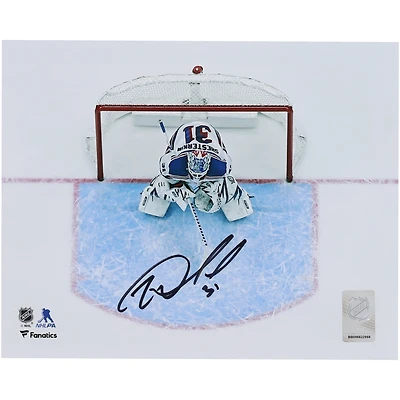 Igor Shesterkin New York Rangers Autographed 8" x 10" White Jersey Overhead Photograph