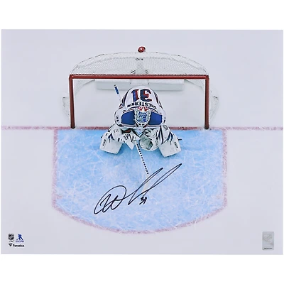 Igor Shesterkin New York Rangers Autographed 16" x 20" White Jersey Overhead Photograph