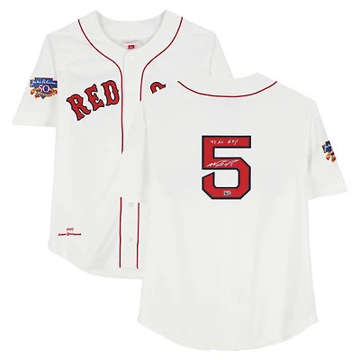 Nomar Garciaparra Boston Red Sox Autographed White Mitchell & Ness Authentic Jersey with "97 AL ROY" Inscription