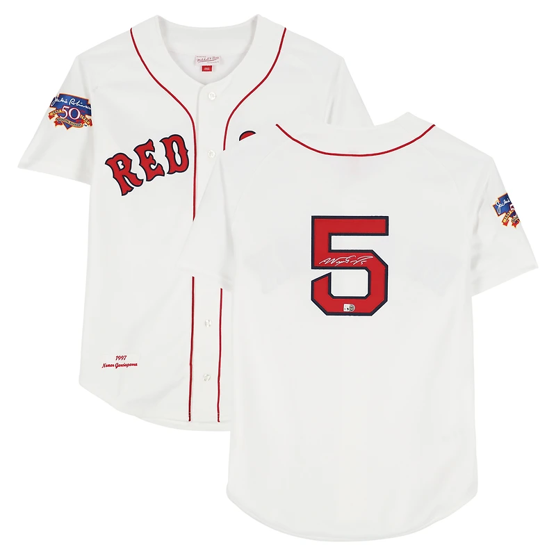 Nomar Garciaparra Boston Red Sox Autographed White Mitchell & Ness Authentic Jersey