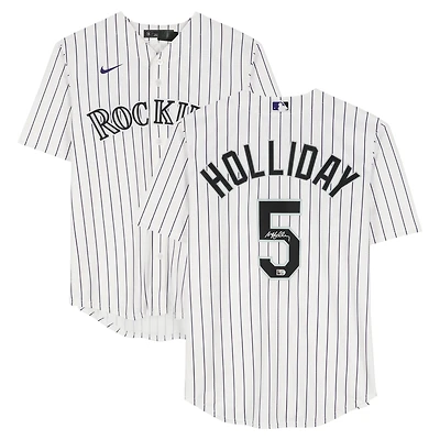Matt Holliday Colorado Rockies Autographed White Nike Replica Jersey
