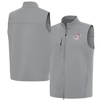Men's Antigua Gray Mississippi State Bulldogs Demand Swinging Bully Full-Zip Vest