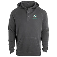 Men's Dunbrooke Charcoal Miami Dolphins Montana Raglan Thermal Hoodie