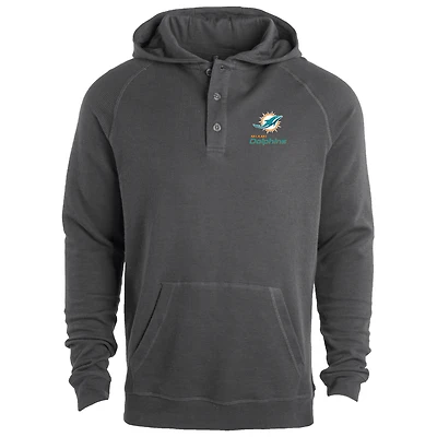 Men's Dunbrooke Charcoal Miami Dolphins Montana Raglan Thermal Hoodie