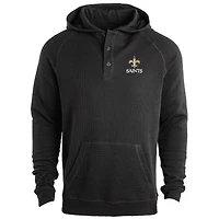 Men's Dunbrooke Black New Orleans Saints Montana Raglan Thermal Hoodie