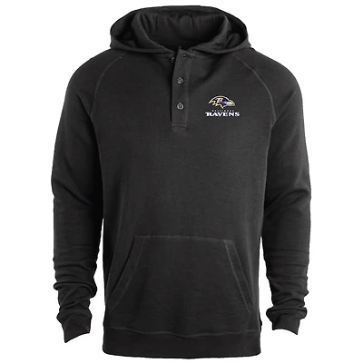 Men's Dunbrooke Black Baltimore Ravens Montana Raglan Thermal Hoodie