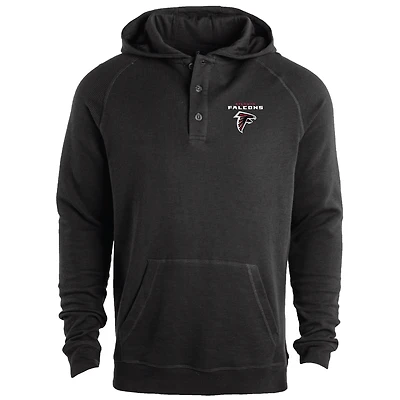 Men's Dunbrooke Black Atlanta Falcons Montana Raglan Thermal Hoodie