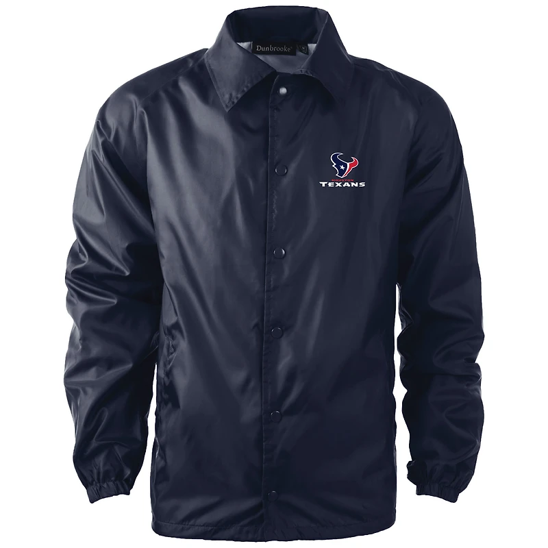 Men's Dunbrooke Navy Houston Texans Coaches Classic Raglan Full-Snap Windbreaker Jacket