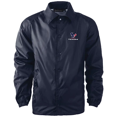 Men's Dunbrooke Navy Houston Texans Coaches Classic Raglan Full-Snap Windbreaker Jacket