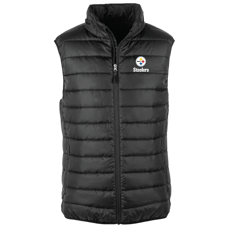 Men's Dunbrooke Black Pittsburgh Steelers Alberta Full-Zip Puffer Vest
