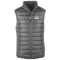 Men's Dunbrooke Graphite Green Bay Packers Alberta Full-Zip Puffer Vest