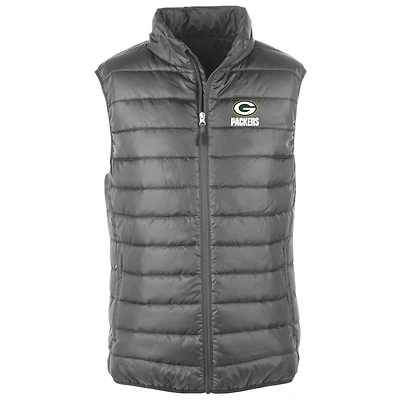 Men's Dunbrooke Graphite Green Bay Packers Alberta Full-Zip Puffer Vest