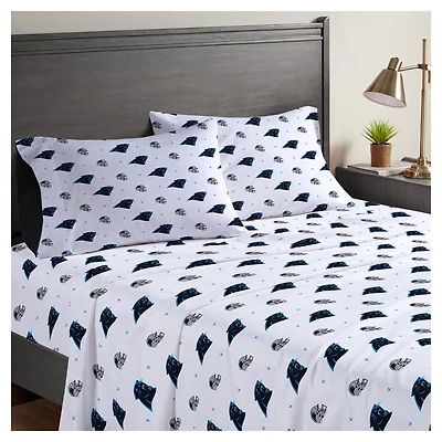 Pegasus Carolina Panthers Four-Piece Queen Sheet Set