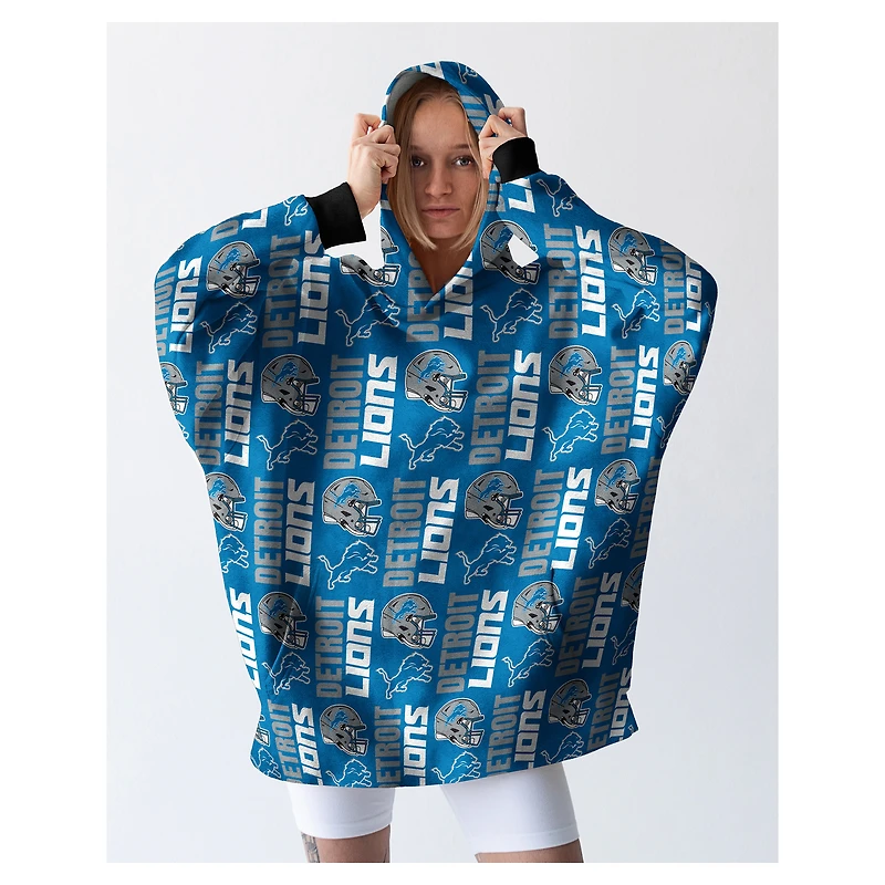 Pegasus Detroit Lions 54" x 72" Homefield Repeat Logo Wearable Hoodie Blanket
