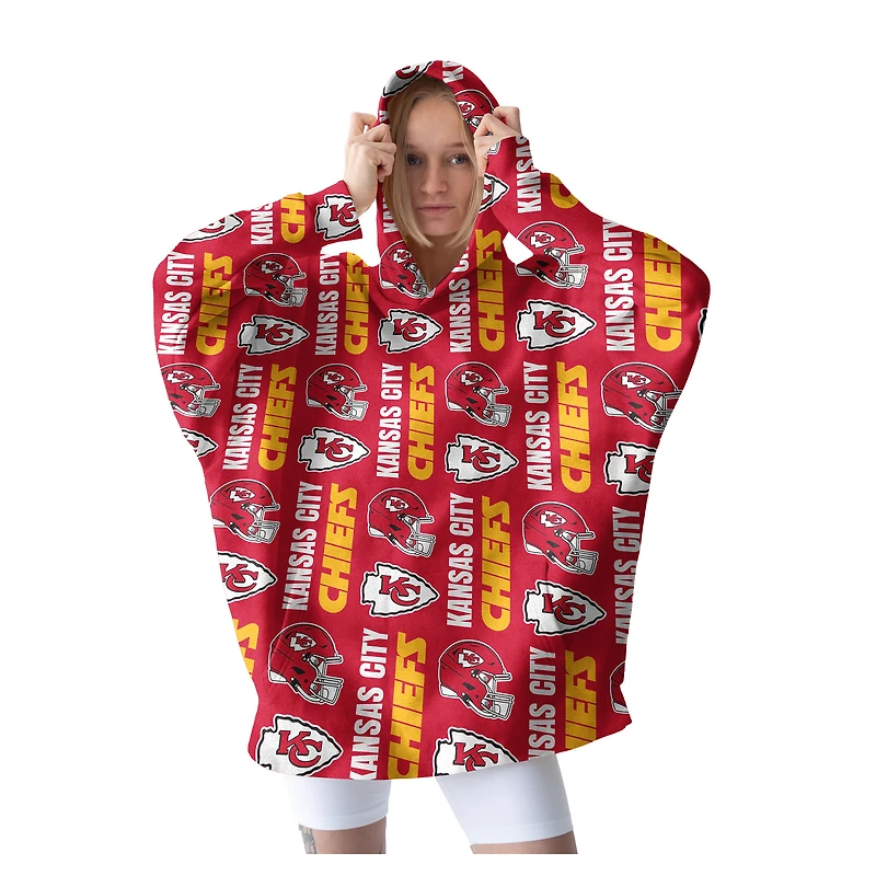 Pegasus Kansas City Chiefs 54" x 72" Homefield Repeat Logo Wearable Hoodie Blanket