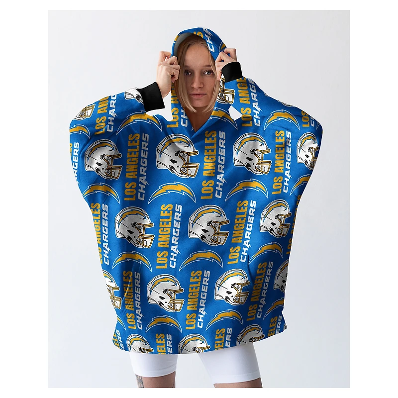 Pegasus Los Angeles Chargers 54" x 72" Homefield Repeat Logo Wearable Hoodie Blanket
