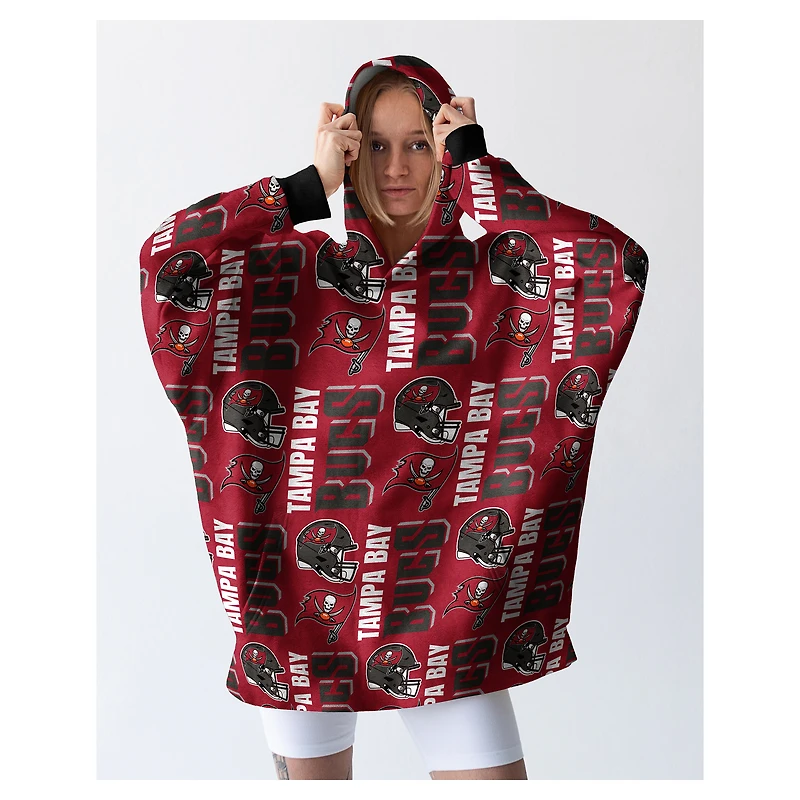 Pegasus Tampa Bay Buccaneers 54" x 72" Homefield Repeat Logo Wearable Hoodie Blanket
