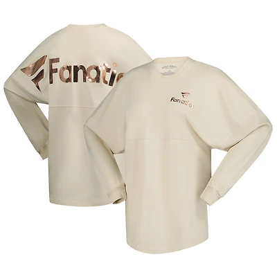 Women's Spirit Jersey Oatmeal Fanatics Corporate Oversized Long Sleeve T-Shirt