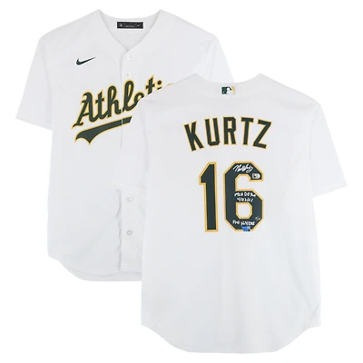 Nick Kurtz Athletics Autographed White Nike Replica Jersey with Multiple Inscriptions - Limited Edition of 10
