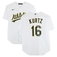 Nick Kurtz Athletics Autographed White Nike Replica Jersey with Multiple Inscriptions - Limited Edition of 10