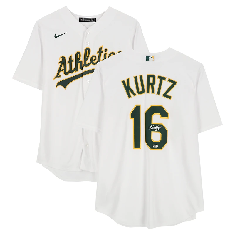 Nick Kurtz Athletics Autographed White Nike Replica Jersey