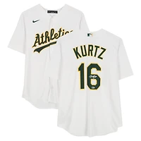 Nick Kurtz Athletics Autographed White Nike Replica Jersey