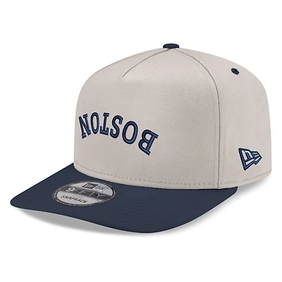 Men's New Era  Cream/Navy Boston Red Sox Upside Down City Name A-Frame 9FIFTY Snapback Hat