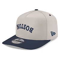 Men's New Era  Cream/Navy Boston Red Sox Upside Down City Name A-Frame 9FIFTY Snapback Hat