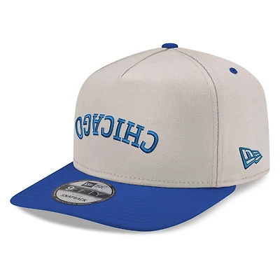 Men's New Era  Cream/Royal Chicago Cubs Upside Down City Name A-Frame 9FIFTY Snapback Hat
