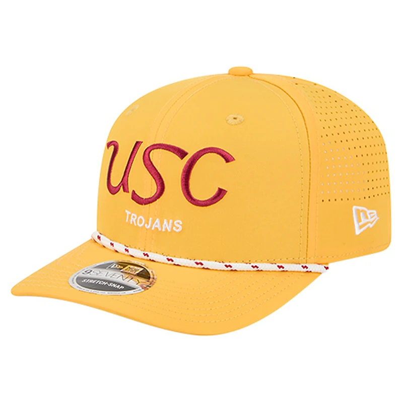 Men's New Era Gold USC Trojans Script Performance Rope 9SEVENTY Adjustable Hat