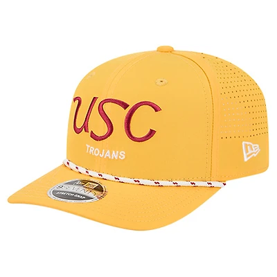 Men's New Era Gold USC Trojans Script Performance Rope 9SEVENTY Adjustable Hat