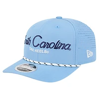 Men's New Era Carolina Blue North Carolina Tar Heels Script Performance Rope 9SEVENTY Adjustable Hat