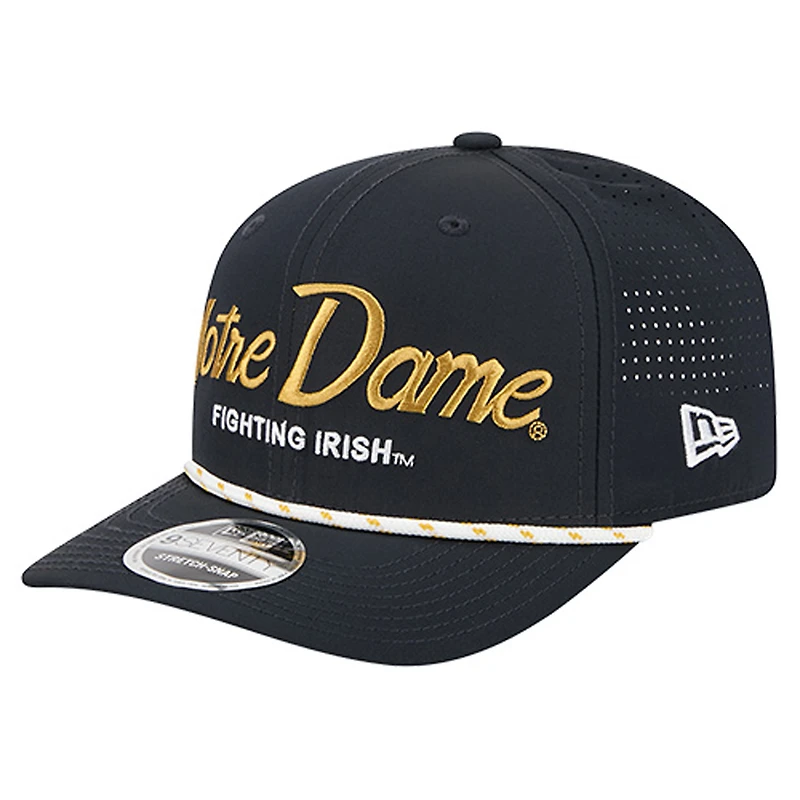 Men's New Era Navy Notre Dame Fighting Irish Script Performance Rope 9SEVENTY Adjustable Hat
