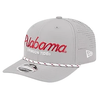 Men's New Era Grey Alabama Crimson Tide Script Performance Rope 9SEVENTY Adjustable Hat