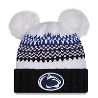 Women's New Era  Navy Penn State Nittany Lions Double Pom & Print Cuffed Knit Hat