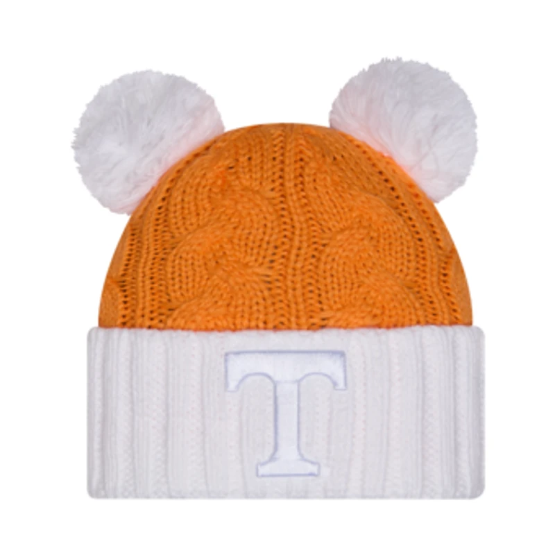 Women's New Era  Tennessee Orange Tennessee Volunteers Tonal Cuffed Knit Hat with Double Poms