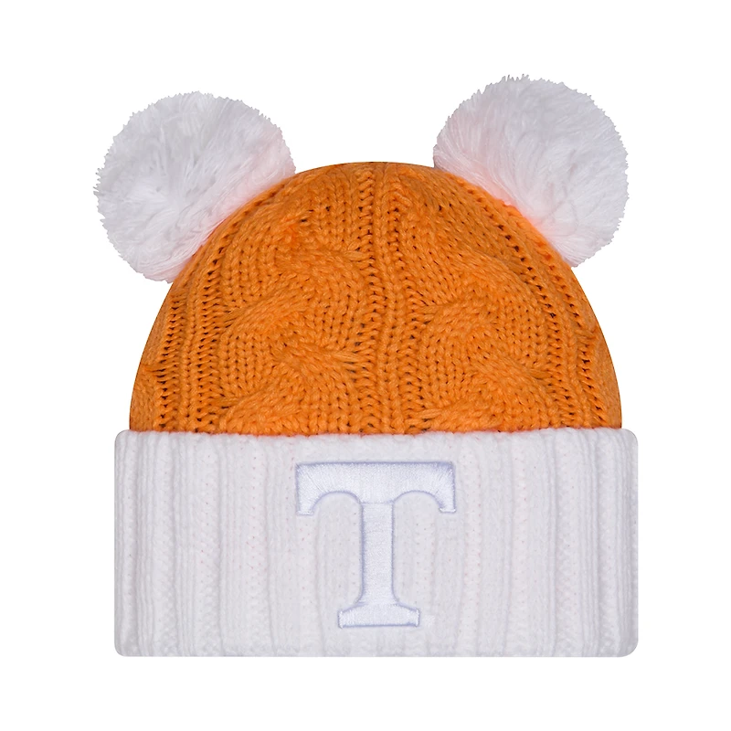 Women's New Era  Tennessee Orange Tennessee Volunteers Tonal Cuffed Knit Hat with Double Poms
