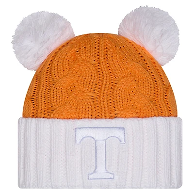 Women's New Era  Tennessee Orange Tennessee Volunteers Tonal Cuffed Knit Hat with Double Poms