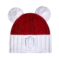 Women's New Era  Crimson Indiana Hoosiers Tonal Cuffed Knit Hat with Double Poms