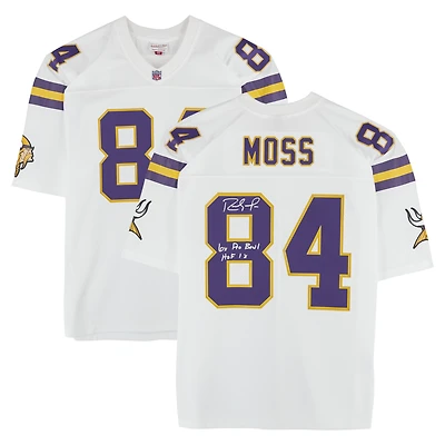 Randy Moss Minnesota Vikings Autographed White Mitchell & Ness Legacy Jersey with "6x Pro Bowl" & "HOF 18" Inscriptions