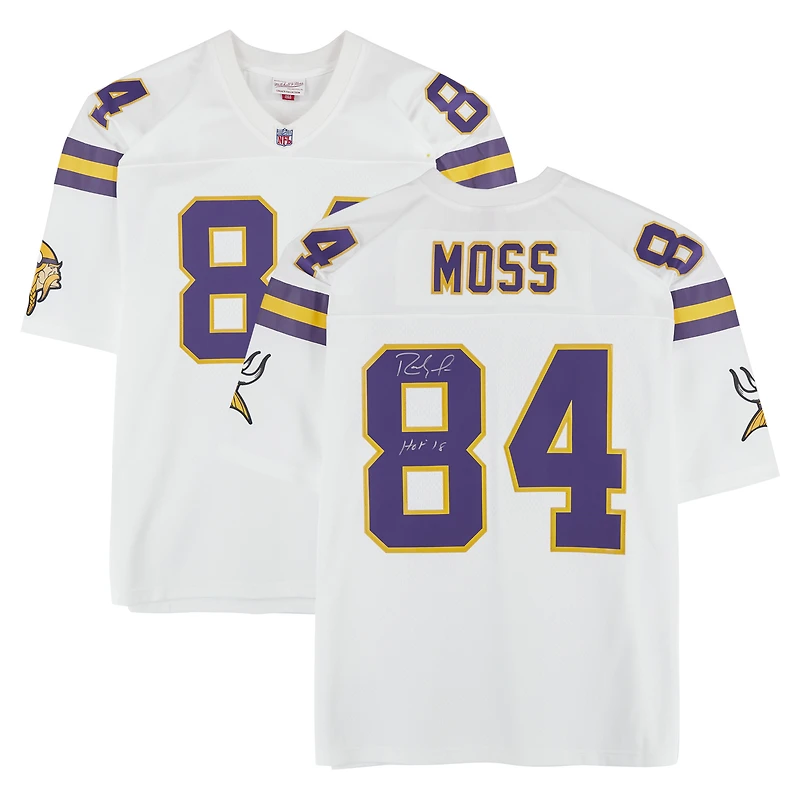 Randy Moss Minnesota Vikings Autographed White Mitchell & Ness Legacy Jersey with "HOF 18" Inscription