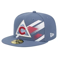Men's New Era Blue Colorado Avalanche Faded Lines 59FIFTY Fitted Hat