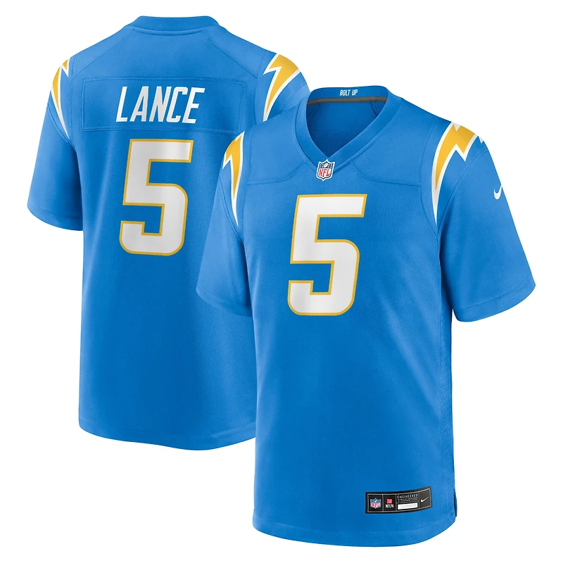 Men's Nike Trey Lance Powder Blue Los Angeles Chargers Team Game Jersey