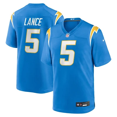Men's Nike Trey Lance Powder Blue Los Angeles Chargers Team Game Jersey