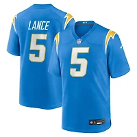 Men's Nike Trey Lance  Powder Blue Los Angeles Chargers Team Game Jersey
