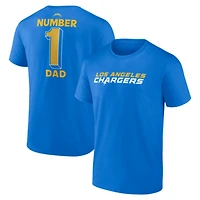Men's Powder Blue Los Angeles Chargers #1 Dad Jersey T-Shirt