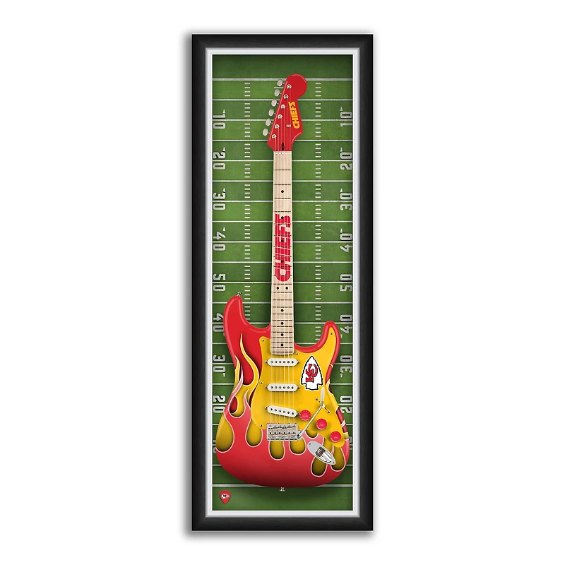 Kansas City Chiefs 14" x 37" Framed Electric Guitar Print